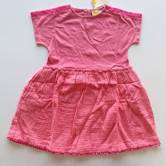 NWT Mini Boden Girl Woven Mix Texture Dress 4-5 years 4T - Picture 1 of 12